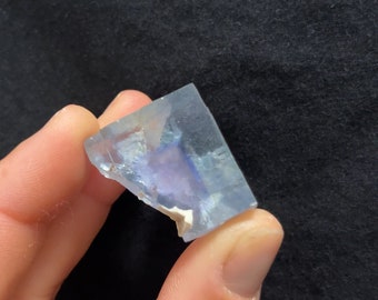 Beautiful blue Fluorite with Purple phantom and rainbow from Yaogangxian mine