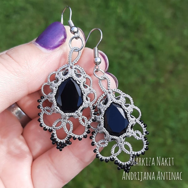 Tatting pattern drop earrings Meredith