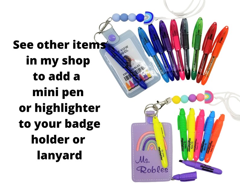 Personalized Boho Rainbow Teacher ID Badge Holder and Lanyard Etsy