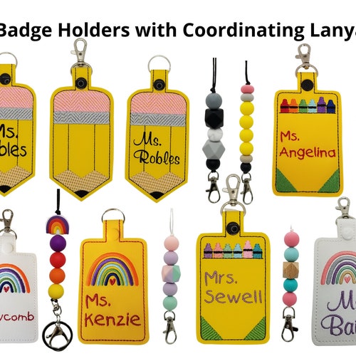 Teacher Lanyard Teacher Gift Custom Badge Lanyard Etsy