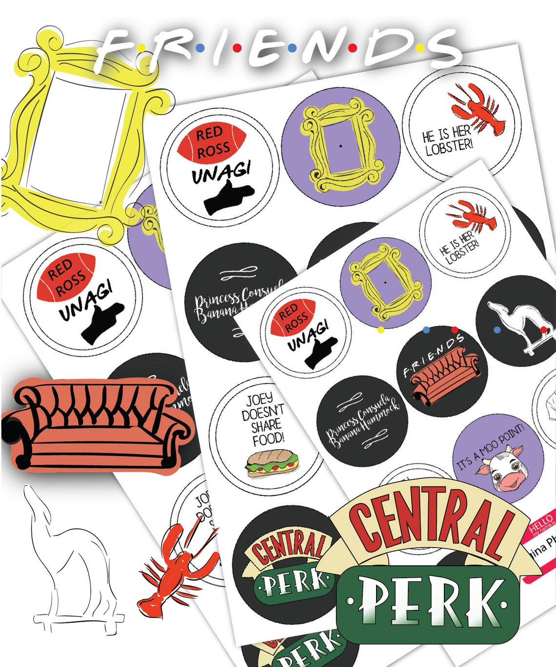 FRIENDS tv show 25th ANNIVERSARY instant PRINTABLE wall | Etsy
