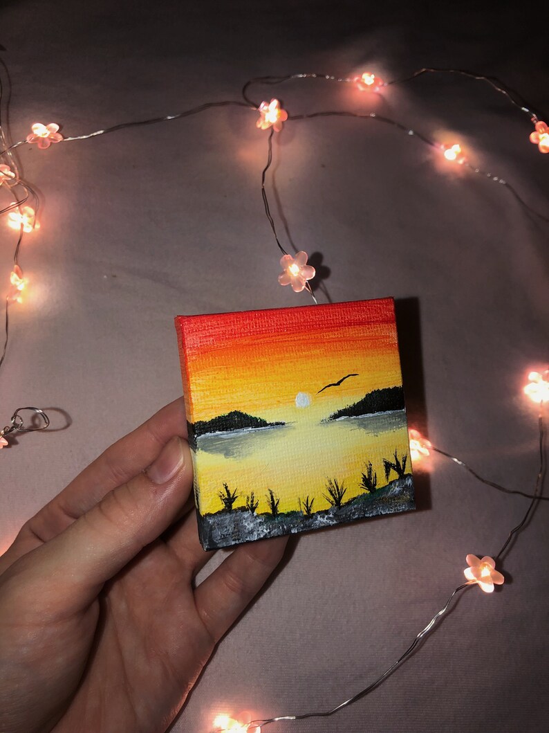 Mini Sunset Painting | Etsy