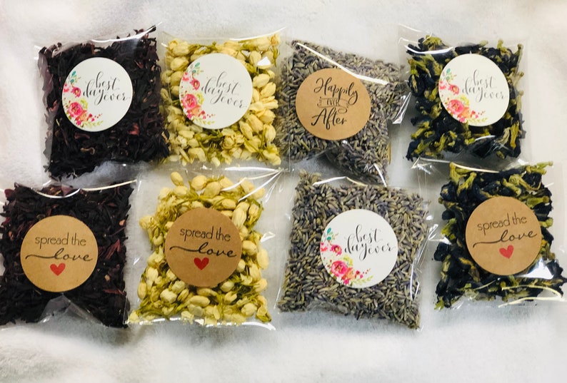 Dried Flower Confetti Prefilled Packets Wedding Toss Rose Etsy