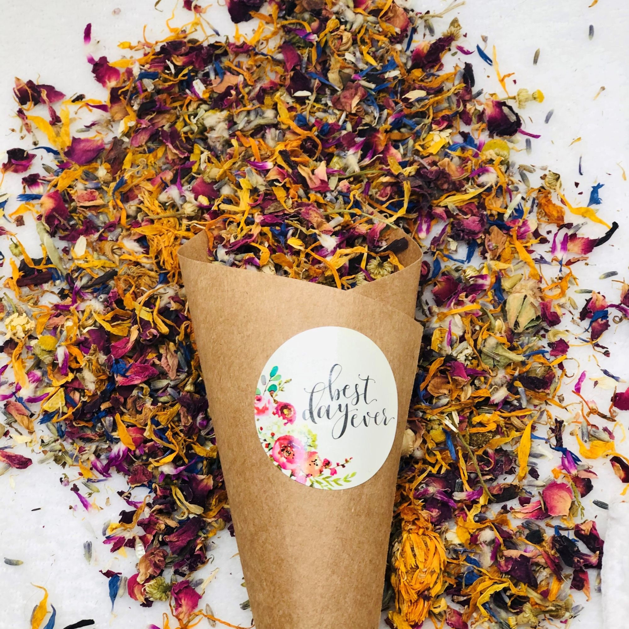 Meadow Wedding Confetti • Wedding Toss • Real Dry Flowers • Petal Conf –  Lizzy Lane Farm Apothecary