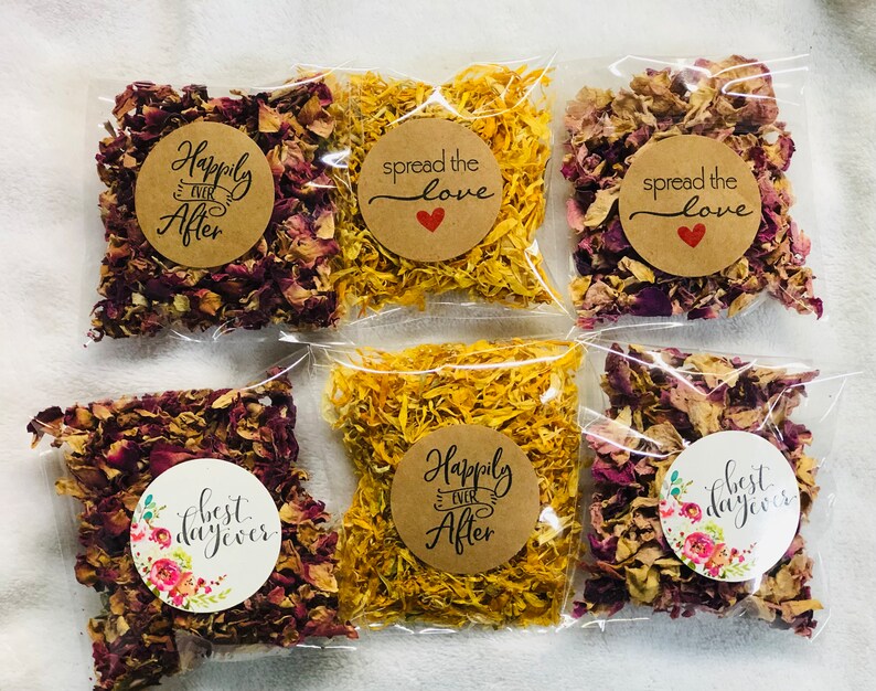 Dried Flower Confetti Prefilled Packets Wedding Toss Rose Etsy