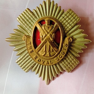 Royal Scots Glengarry Badge, St Andrew Cross Red Felt Lothian Regiment