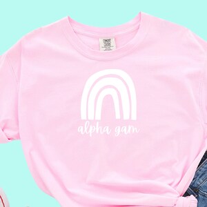 bid day basket alpha gam tshirt alpha gam tee Bella+Canvas Short Sleeve Tee big little reveal agd custom Alpha Gamma Delta