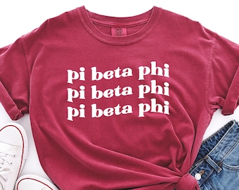 READY TO SHIP | Small Pi Beta Phi Shirt | Trendy Sorority Comfort Colors Tee