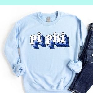 Pi Beta Phi Sweatshirt | Sorority Groovy Ombre | Gildan Crewneck Sweatshirt, big little, bid day basket, sisterhood, alumna gift