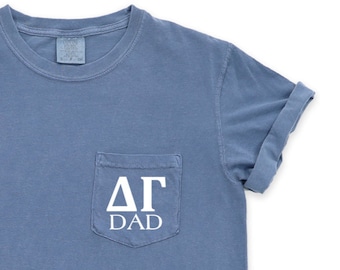Delta Gamma Dad Shirt Dee Gee | Comfort Colors Short Sleeve Pocket Tee | Delta Gamma Dad | Father's Day | sorority dad, stepdad, grandpa