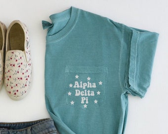 Alpha Delta Pi | Comfort Colors Short Sleeve Pocket Tee
