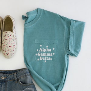 Alpha Gamma Delta | Comfort Colors Short Sleeve Pocket Tee