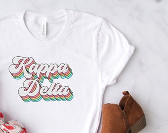 Kappa Delta Rainbow / Big Little Shirts / Greek Apparel / Sorority Shirts | Bella+Canvas Unisex Jersey Short Sleeve Tee