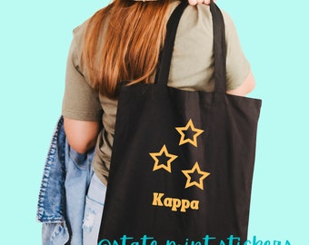 Kappa Kappa Gamma Bag Sorority Canvas Beach Bag / Tote Bag / Bid Day Bag | theta tote bag, theta handbag, purse, shopping bag, big little