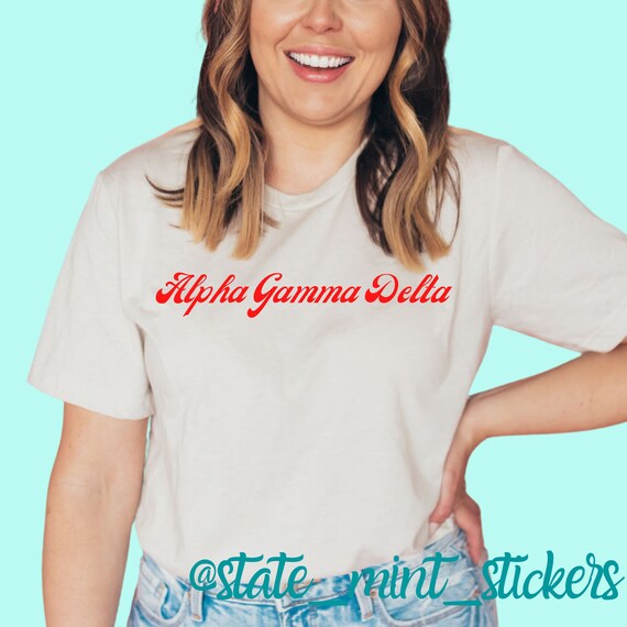bid day basket alpha gam tshirt alpha gam tee Bella+Canvas Short Sleeve Tee big little reveal agd custom Alpha Gamma Delta