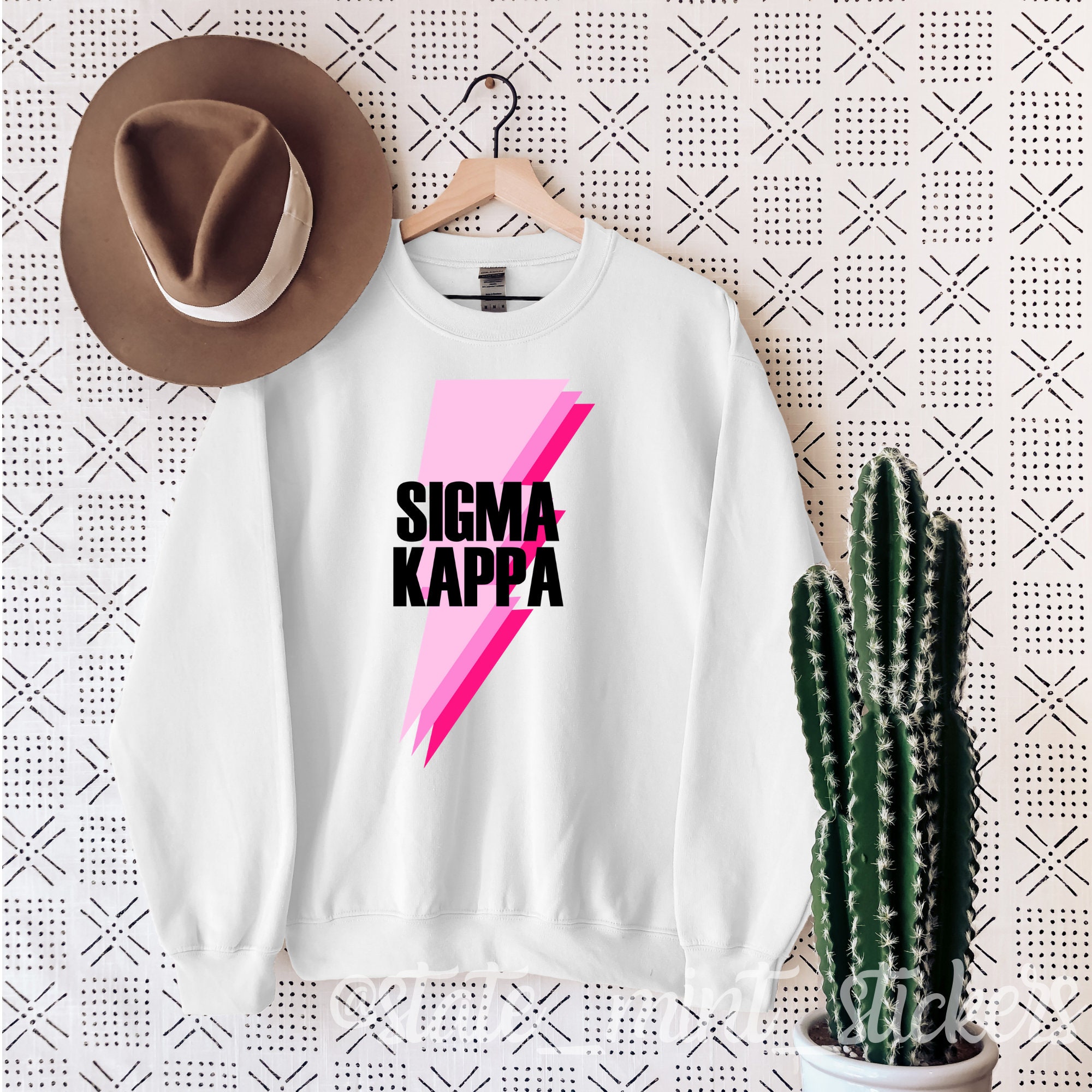 Sigma Kappa Sorority Lightning Bolt Gildan Unisex Crewneck