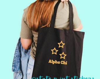 Alpha Chi Omega Bag | Sorority Canvas Beach Bag / Tote Bag / Bid Day Bag / Big Little Basket