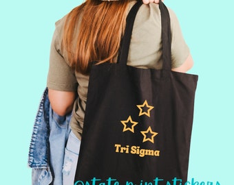 Tri Sigma Bag / Sorority Tote Bag / Bid Day Bag | tri sigma tote bag, handbag, canvas tote, sorority shopping bag, tri sigma big little bag