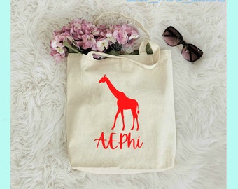 Alpha Epsilon Phi AEPhi Sorority Canvas Beach Bag / Tote Bag / Bid Day Bag