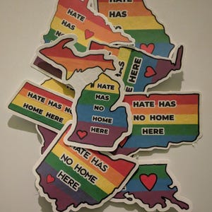 Pride State Stickers - Hate Has No Home Here - Select Your State - LGBT+ Love