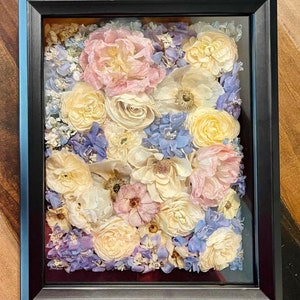 Dried Wedding Bouquet Shadowbox, Flower Preservation Art