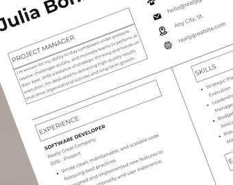 Resume Template Canva CV Resume Executive Professional Resume with Cover Letter ATS Resume Writer One Page Resume ATS Compatible Resume