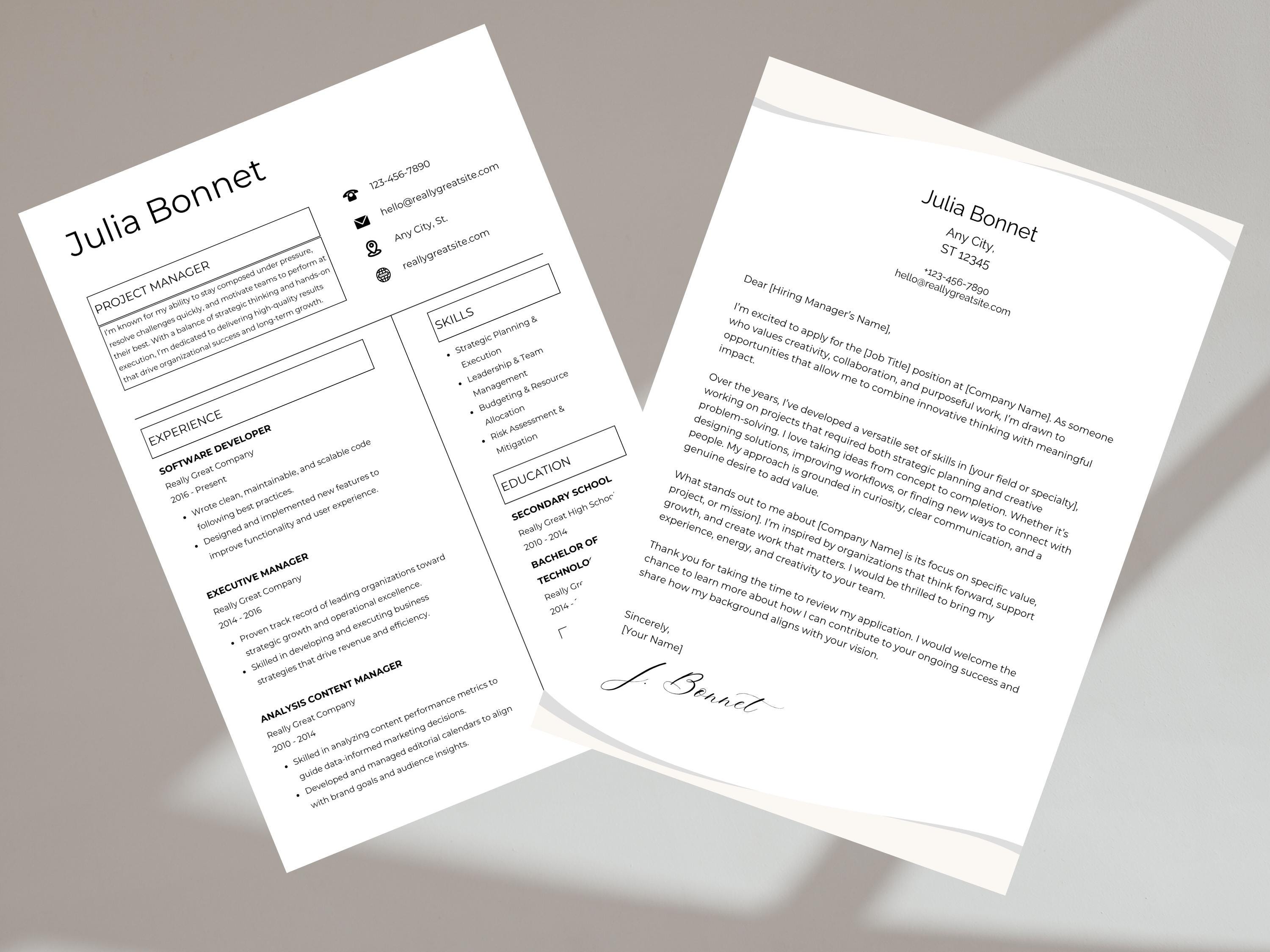 Executive Resume Template Canva CV Resume Professional Resume With ...