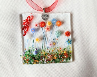 My Little Garden Fused Glass Suncatcher