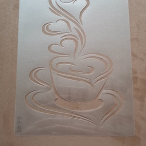 Coffee mug stencil, wall decor, home decor, sign making, furniture painting, washable, reusable, flexible stencils