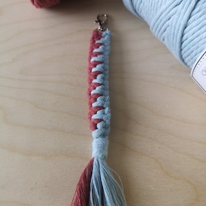 Handmade Macrame Keyring | Boho | Bicolour Macrame Keychain | Handbag Accessories | Party Favour | Mother&#39;s Day Gift