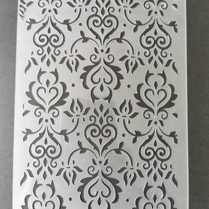 Plantilla estilo damasco, decoración de paredes, decoración del hogar, pintura de muebles, rotulación, plantillas lavables, reutilizables y flexibles.