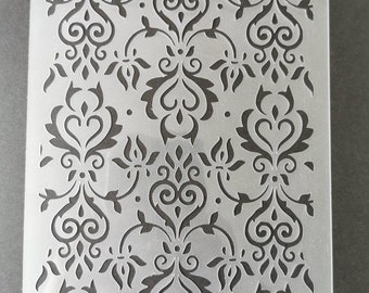 Pochoir de style damassé, décoration murale, décoration d'intérieur, peinture de meubles, fabrication d'enseignes, pochoirs lavables, réutilisables, flexibles