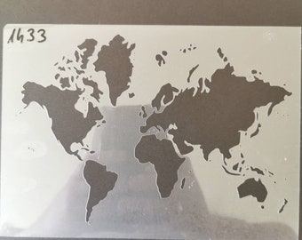 World map stencil, wall decor, home decor, furniture painting, sign making, flexible, reusable, washable stencils