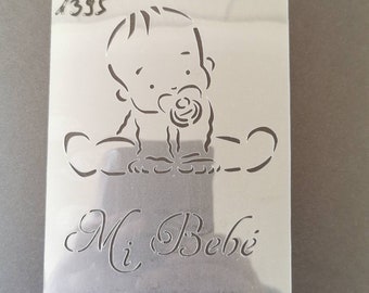 Mi Bebé stencil, wall decor, home decor, furniture painting, sign making, flexible, reusable, washable stencils