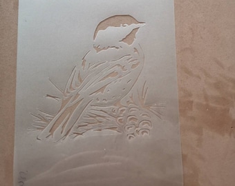 Bird stencil, wall decor, home decor, furniture painting, sign making, washable, reusable, flexible stencils