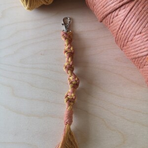 Handmade Macrame Keyring | Boho | Bicolour, Macrame Keychain | Party Fvaour | Handbag Accessories | Handmade | Gift | Mother&#39;s Day Gift