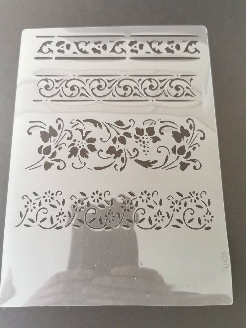 Flower borders stencil, wall decor, home decor, sign making, furniture painting, washable, flexible, reusable stencils 