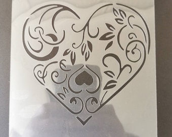 Heart stencil, wall decor, home decor, furniture painting, sign making, flexible, reusable, washable stencils