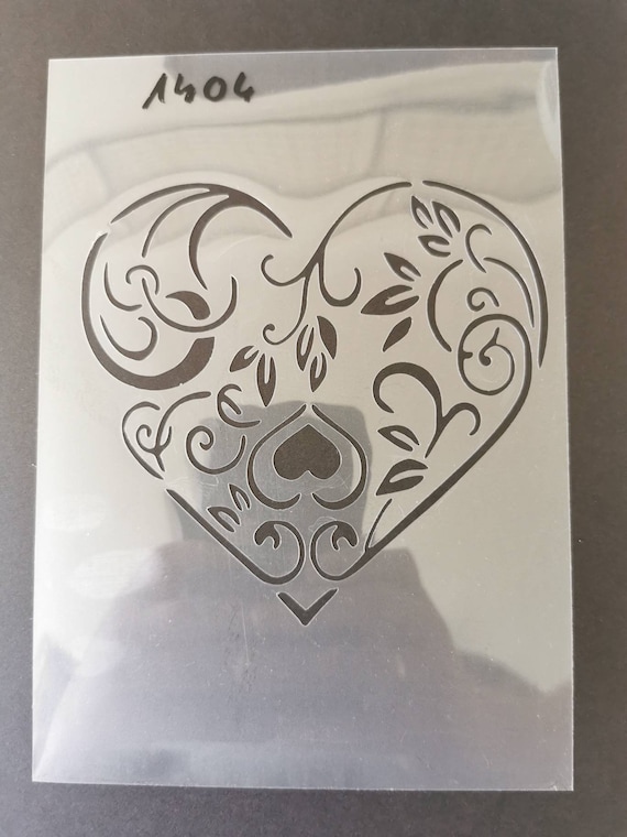 Heart stencil, wall decor, home decor, furniture painting, sign making,  flexible, reusable, washable stencils