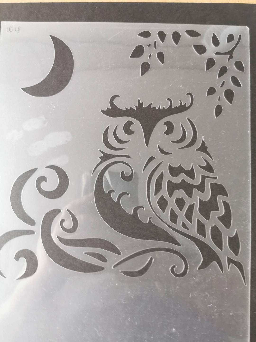 Owl With Moon Stencil, Wall Decor, Home Decor, Washable, Flexible ...
