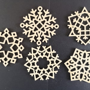 SET OF 5 Christmas decorations, Christmas ornaments, Xmas decorations, Natural wooden Xmas ornaments, Laser cut Christmas baubles