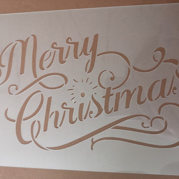 Merry Christmas Stencil Etsy UK