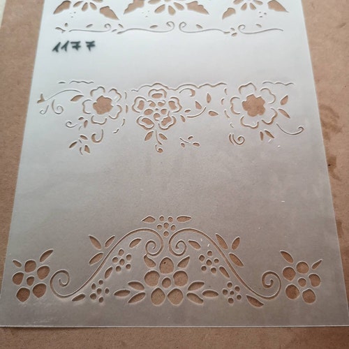 Flower Border Stencil Furniture Painting Sign Making Wall Etsy