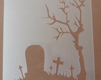 Scary haloween stencil, wall decor, home decor, sign painting, furniture painting, flexible, washable, reusable, art stencils