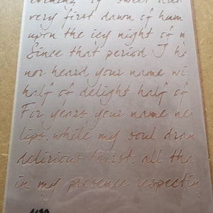 Script stencil, furniture painting, sign making, wall decor, home decor, washable, reusable, flexible stencils