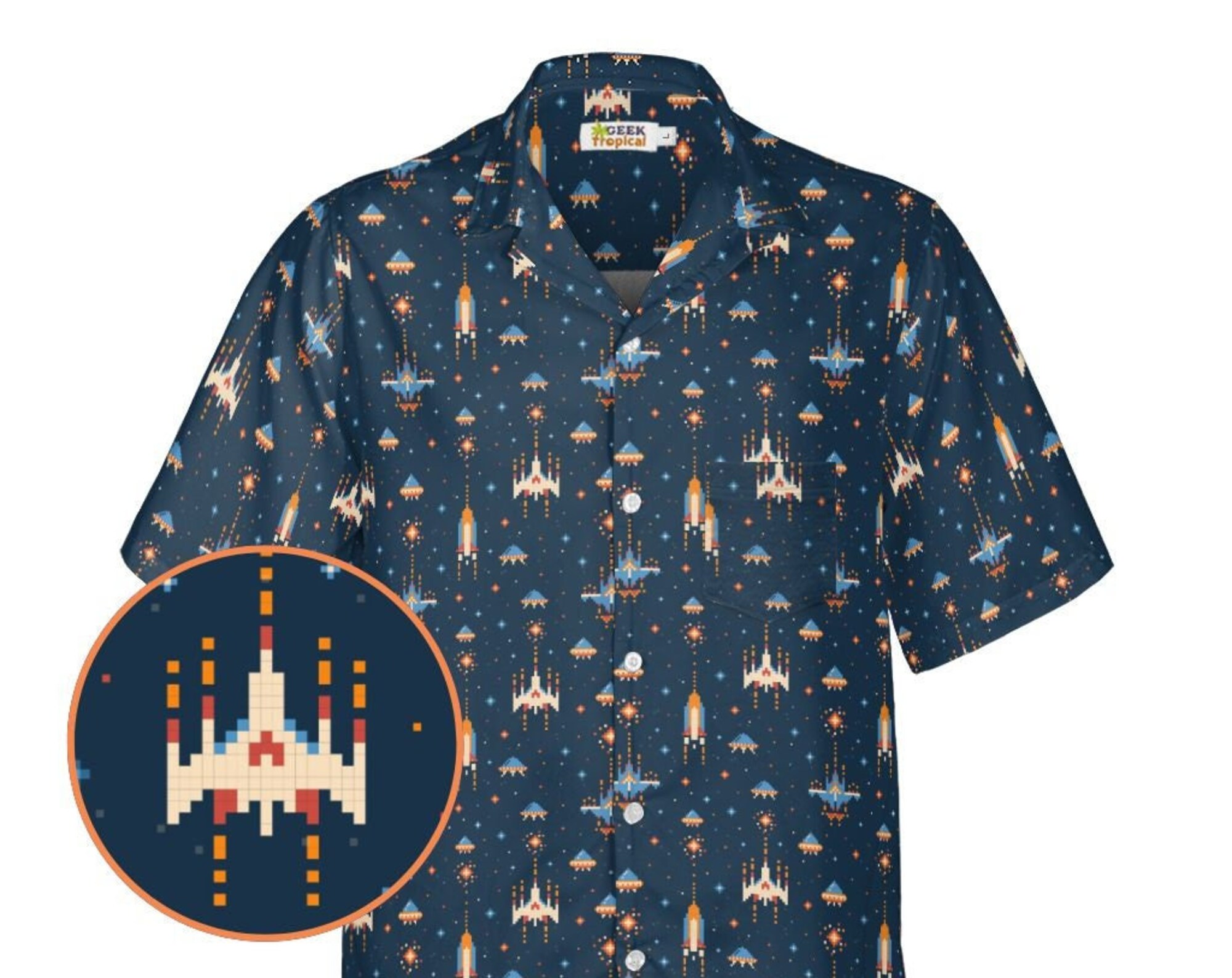 Discover Space Retro Arcade Videospiel Hawaiian Shirt