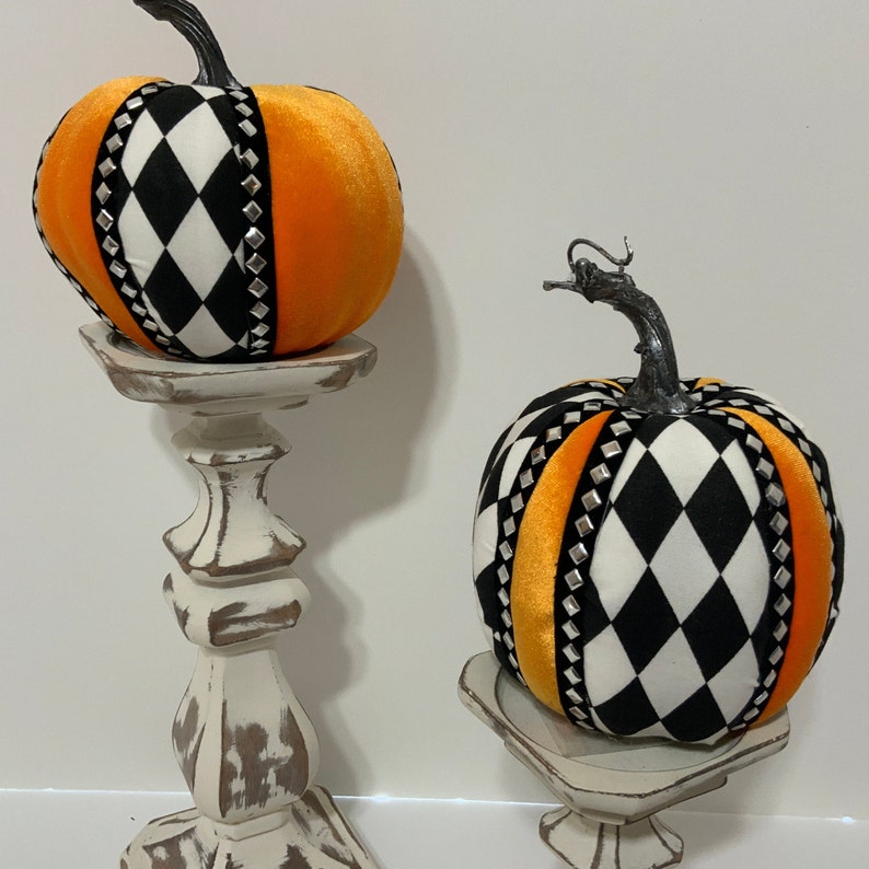 Fabric Pumpkins Harlequin Halloween - Etsy