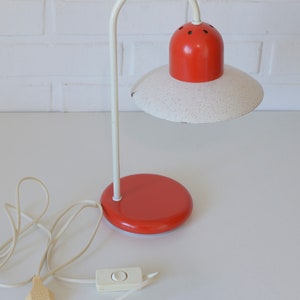 Vintage Table Red Lamp / Retro Gooseneck Lamp / Desk Lamp / Space Age / Pop Art / Bedside Lamp image 3