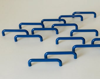 Vintage Blue Plastic / Furniture Handles / NOS Drawer Pulls / Mind Century Modern / Retro Memphis Kitchen / Hewi style from 1980s