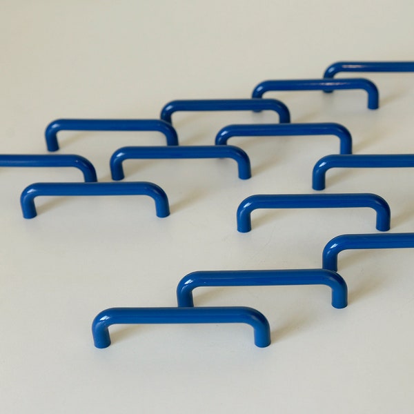 Vintage Blue Plastic / Furniture Handles / NOS Drawer Pulls / Mind Century Modern / Retro Memphis Kitchen / Hewi style from 1980s